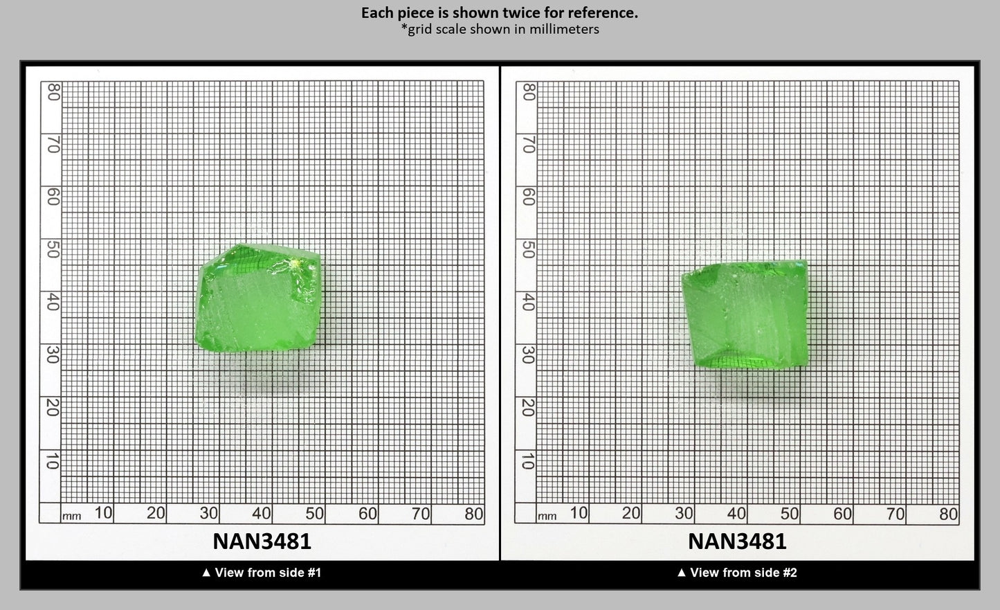 Nanosital Simulated Medium Kryptonite Lab Created Faceting Rough for Gem Cutting - #B-1320 - Various Sizes : NAN3481