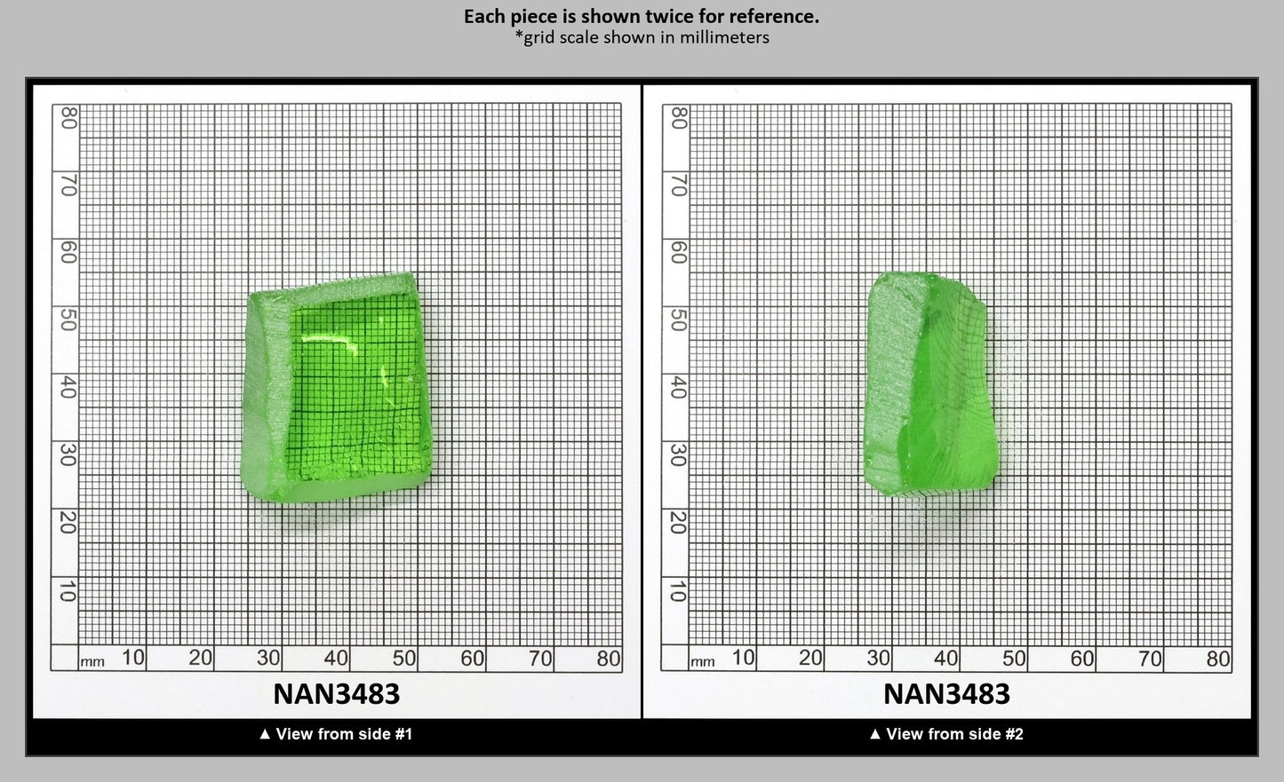 Nanosital Simulated Medium Kryptonite Lab Created Faceting Rough for Gem Cutting - #B-1320 - Various Sizes : NAN3483