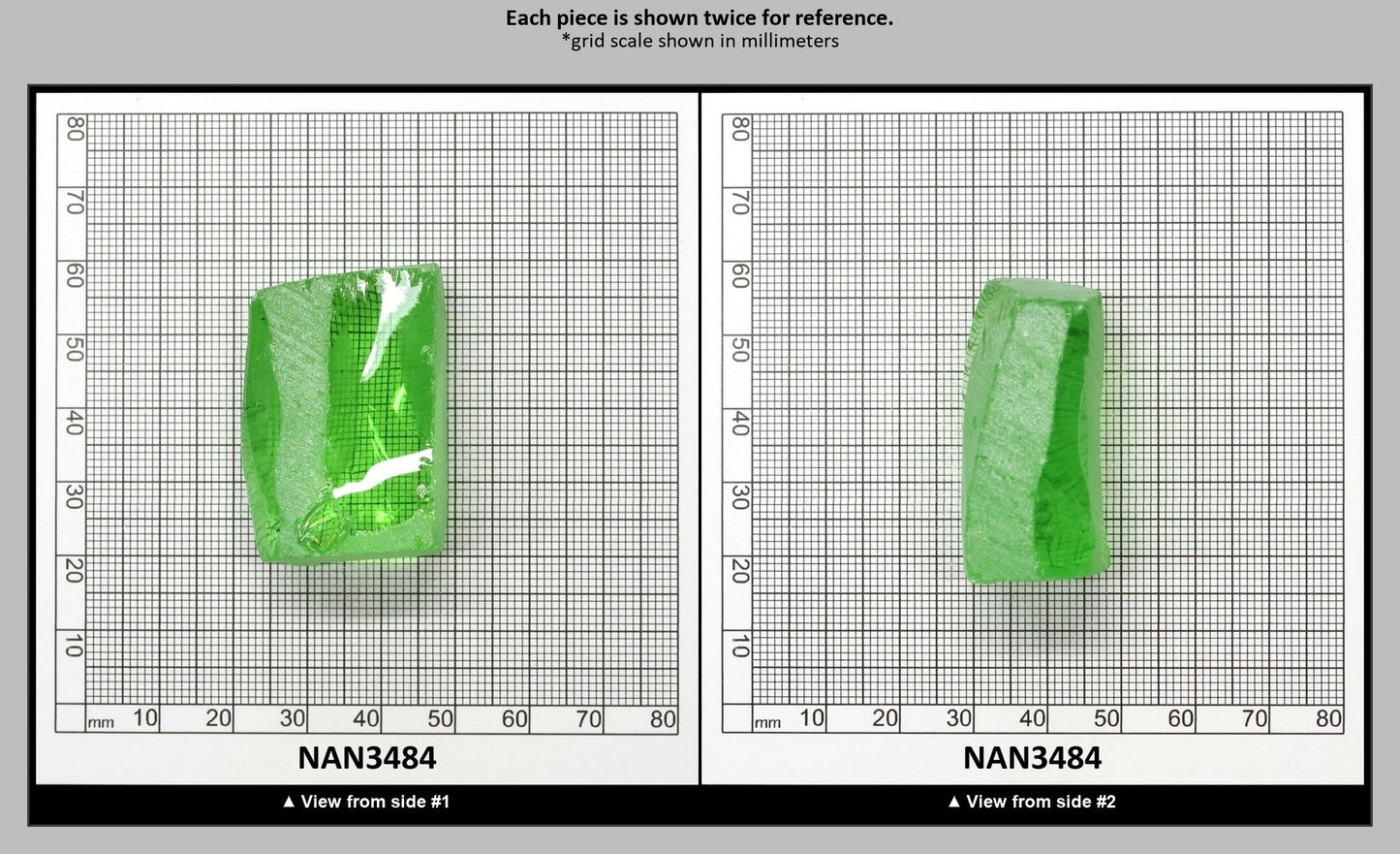 Nanosital Simulated Medium Kryptonite Lab Created Faceting Rough for Gem Cutting - #B-1320 - Various Sizes : NAN3484