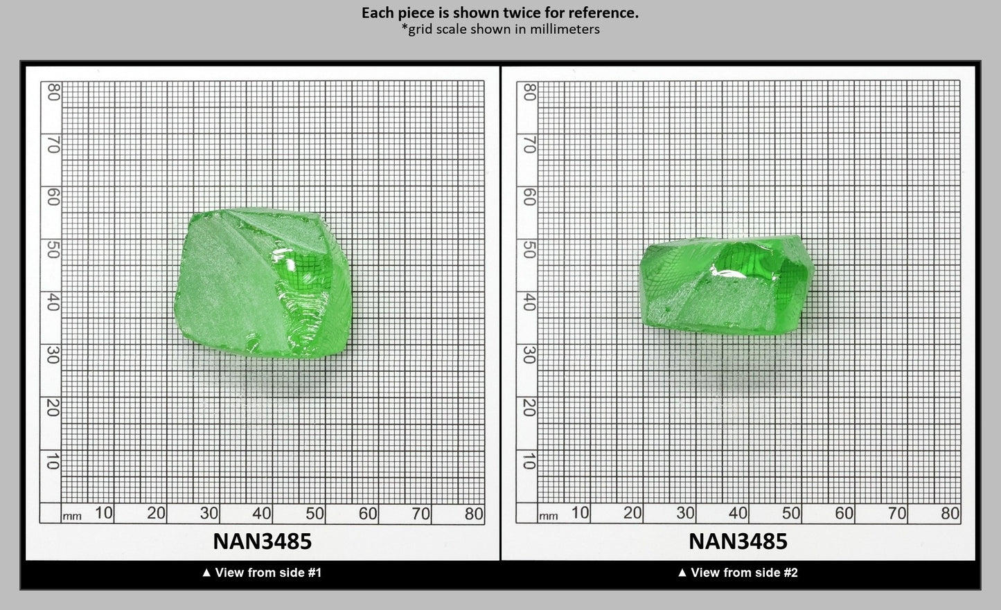 Nanosital Simulated Medium Kryptonite Lab Created Faceting Rough for Gem Cutting - #B-1320 - Various Sizes : NAN3485