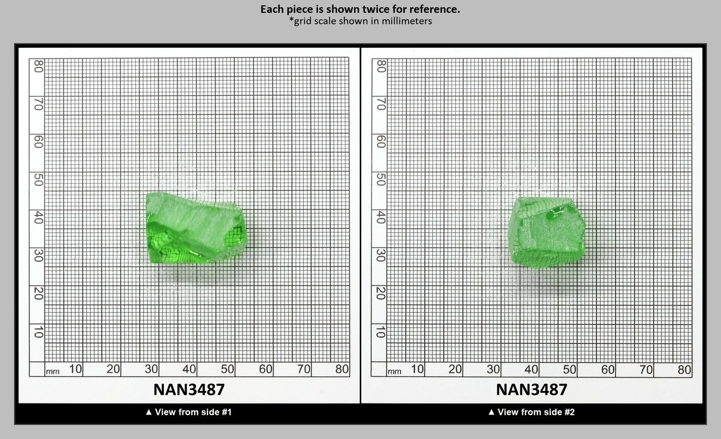Nanosital Simulated Medium Kryptonite Lab Created Faceting Rough for Gem Cutting - #B-1320 - Various Sizes : NAN3487