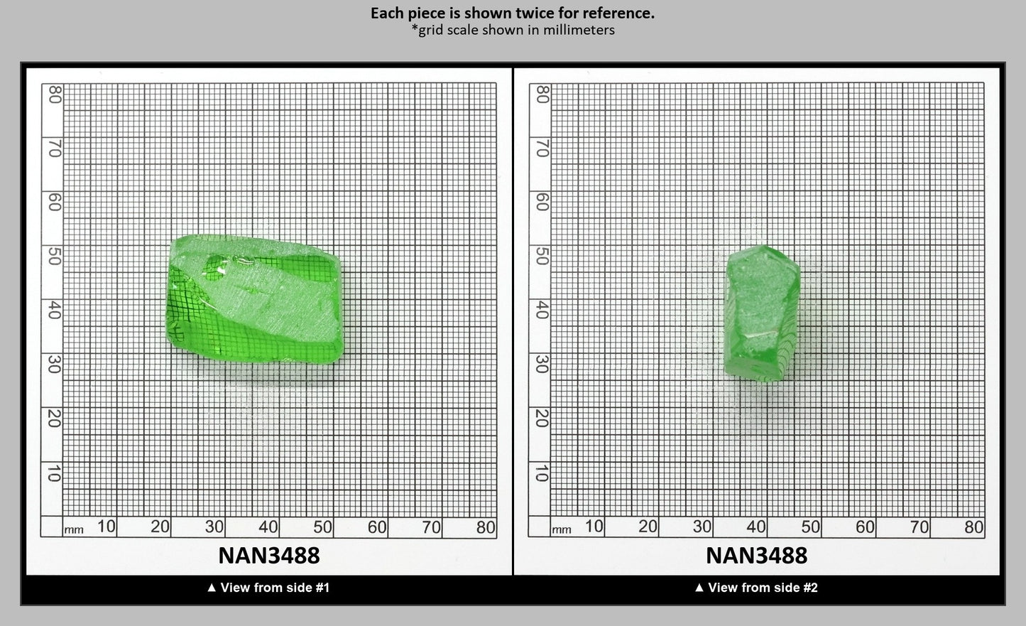 Nanosital Simulated Medium Kryptonite Lab Created Faceting Rough for Gem Cutting - #B-1320 - Various Sizes : NAN3488