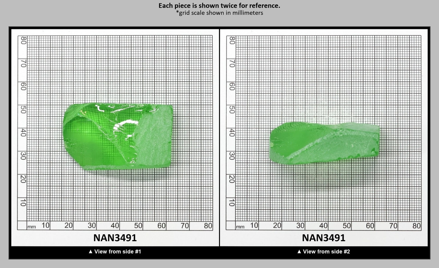Nanosital Simulated Medium Kryptonite Lab Created Faceting Rough for Gem Cutting - #B-1320 - Various Sizes : NAN3491