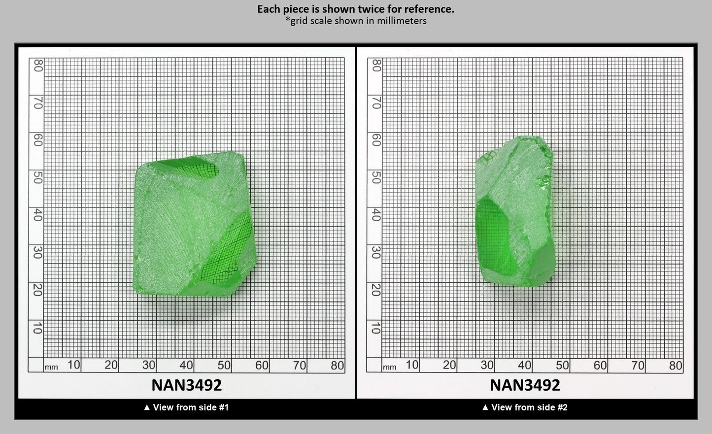Nanosital Simulated Medium Kryptonite Lab Created Faceting Rough for Gem Cutting - #B-1320 - Various Sizes : NAN3492