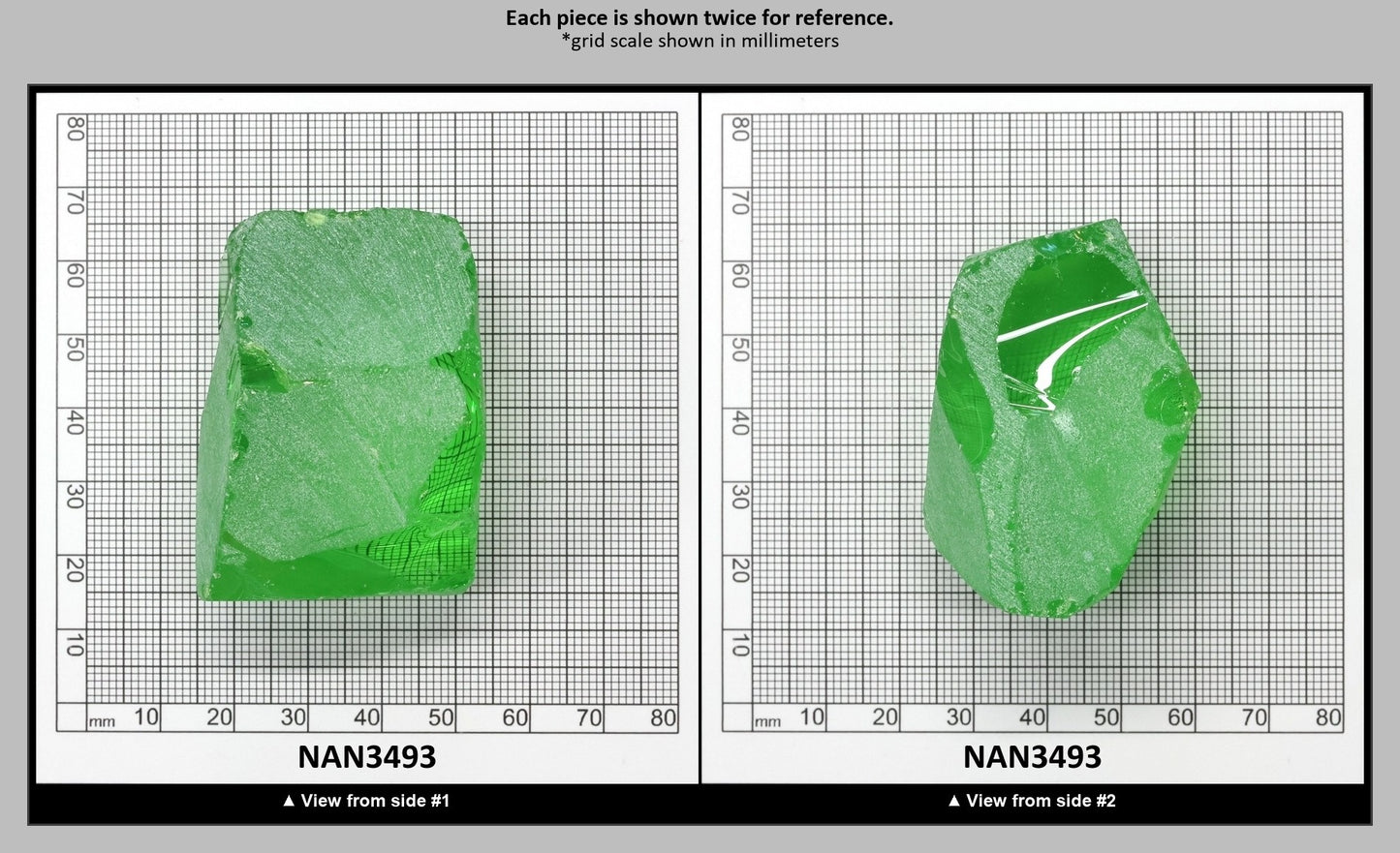 Nanosital Simulated Medium Kryptonite Lab Created Faceting Rough for Gem Cutting - #B-1320 - Various Sizes : NAN3493