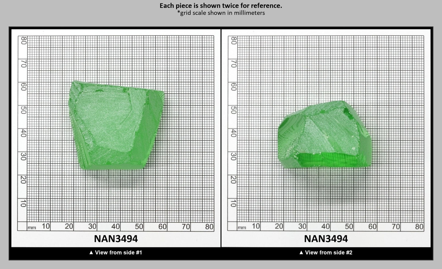 Nanosital Simulated Medium Kryptonite Lab Created Faceting Rough for Gem Cutting - #B-1320 - Various Sizes : NAN3494