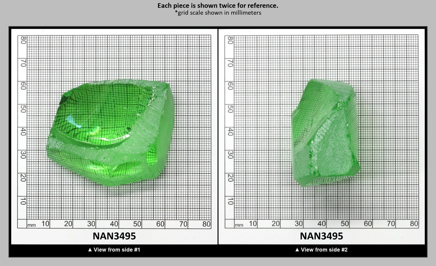 Nanosital Simulated Medium Kryptonite Lab Created Faceting Rough for Gem Cutting - #B-1320 - Various Sizes : NAN3495