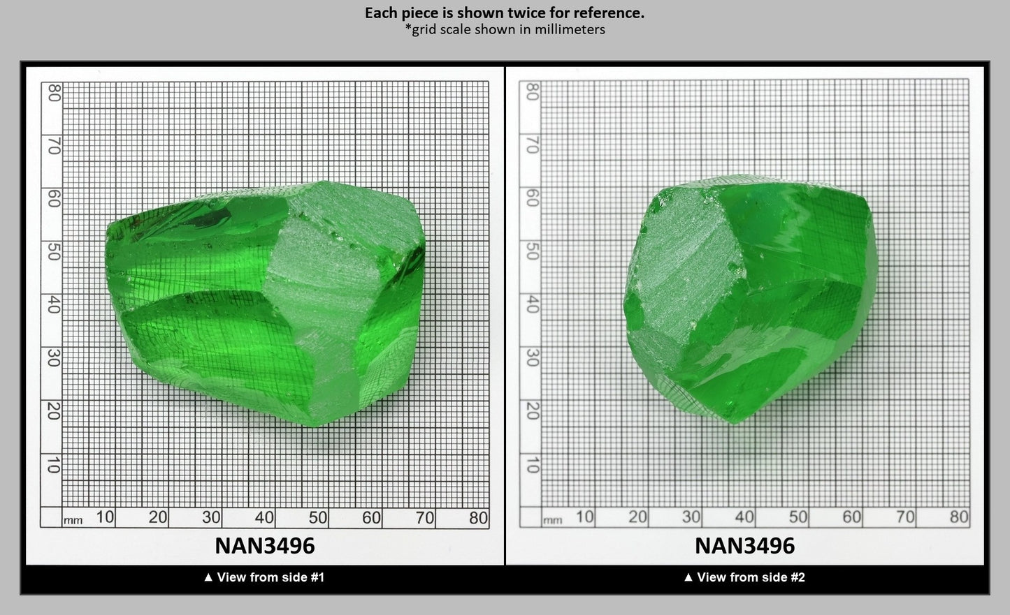 Nanosital Simulated Medium Kryptonite Lab Created Faceting Rough for Gem Cutting - #B-1320 - Various Sizes : NAN3496