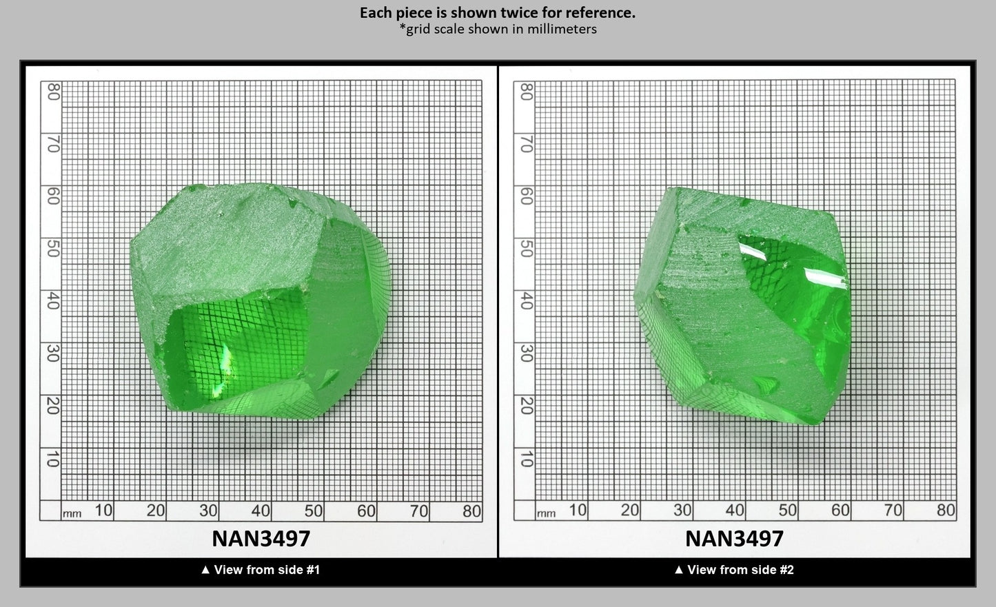 Nanosital Simulated Medium Kryptonite Lab Created Faceting Rough for Gem Cutting - #B-1320 - Various Sizes : NAN3497