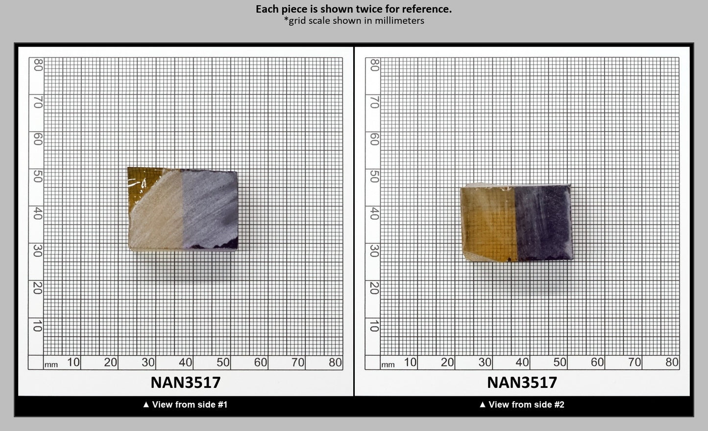 Nanosital Simulated Ametrine Lab Created Faceting Rough for Gem Cutting - Bi-Color Purple-Orange - Various Sizes : NAN3517