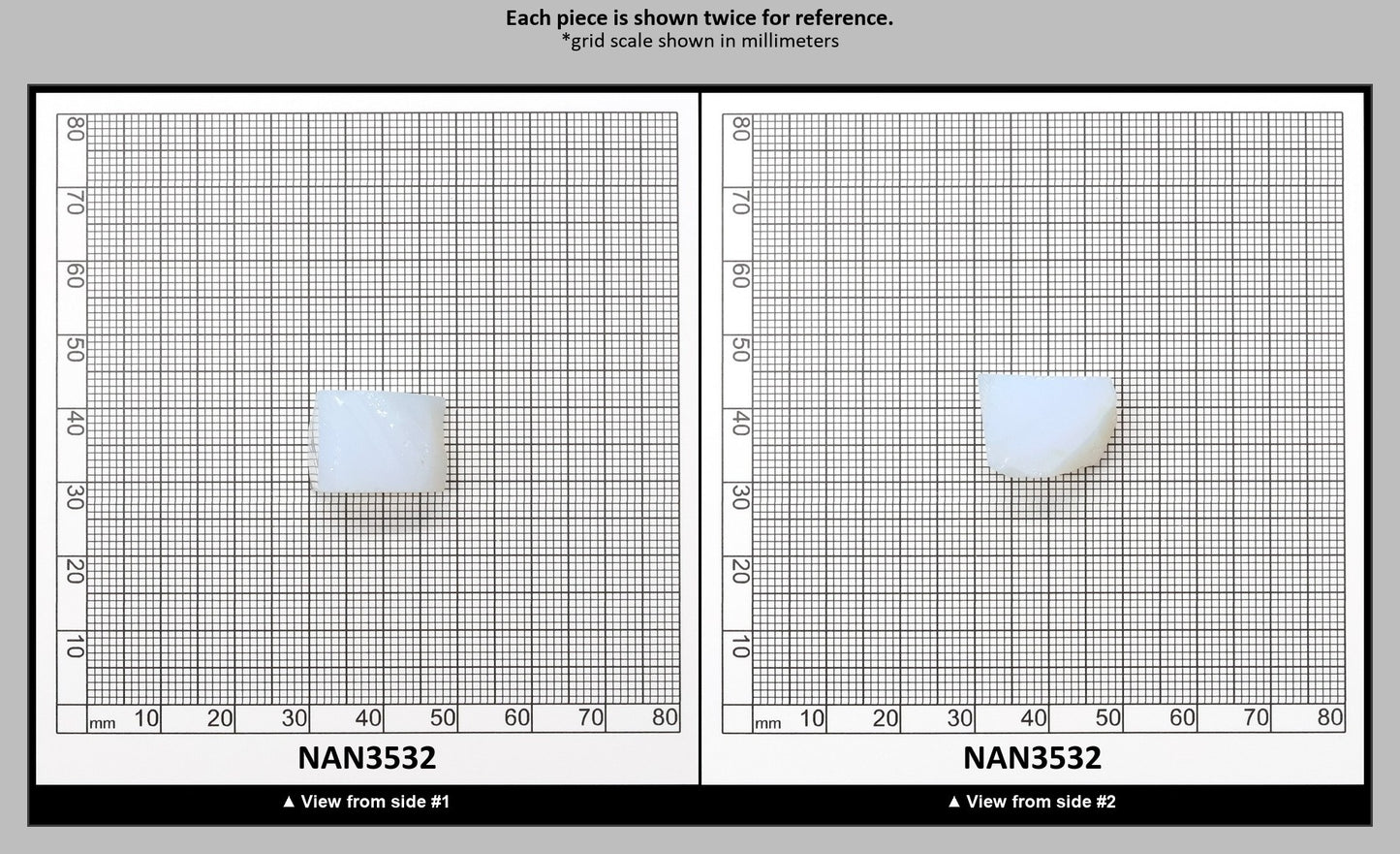 Nanosital Simulated White Opal Lab Created Faceting Rough for Gem Cutting - #001 - Various Sizes : NAN3532