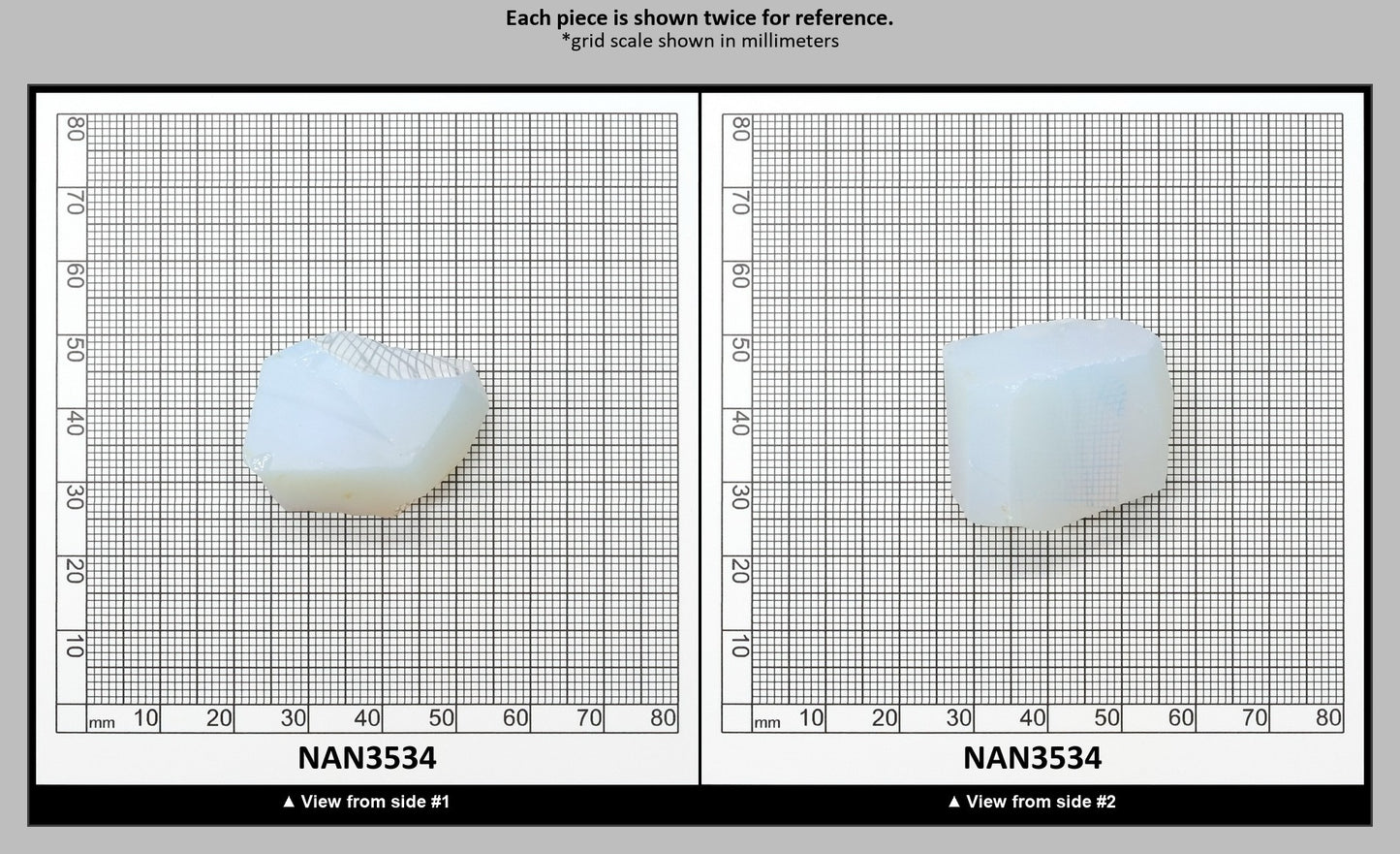 Nanosital Simulated White Opal Lab Created Faceting Rough for Gem Cutting - #001 - Various Sizes : NAN3534