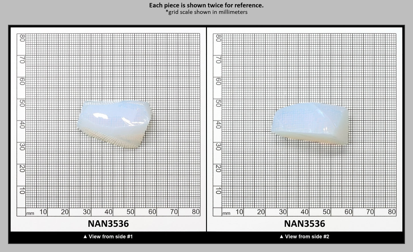 Nanosital Simulated White Opal Lab Created Faceting Rough for Gem Cutting - #001 - Various Sizes : NAN3536