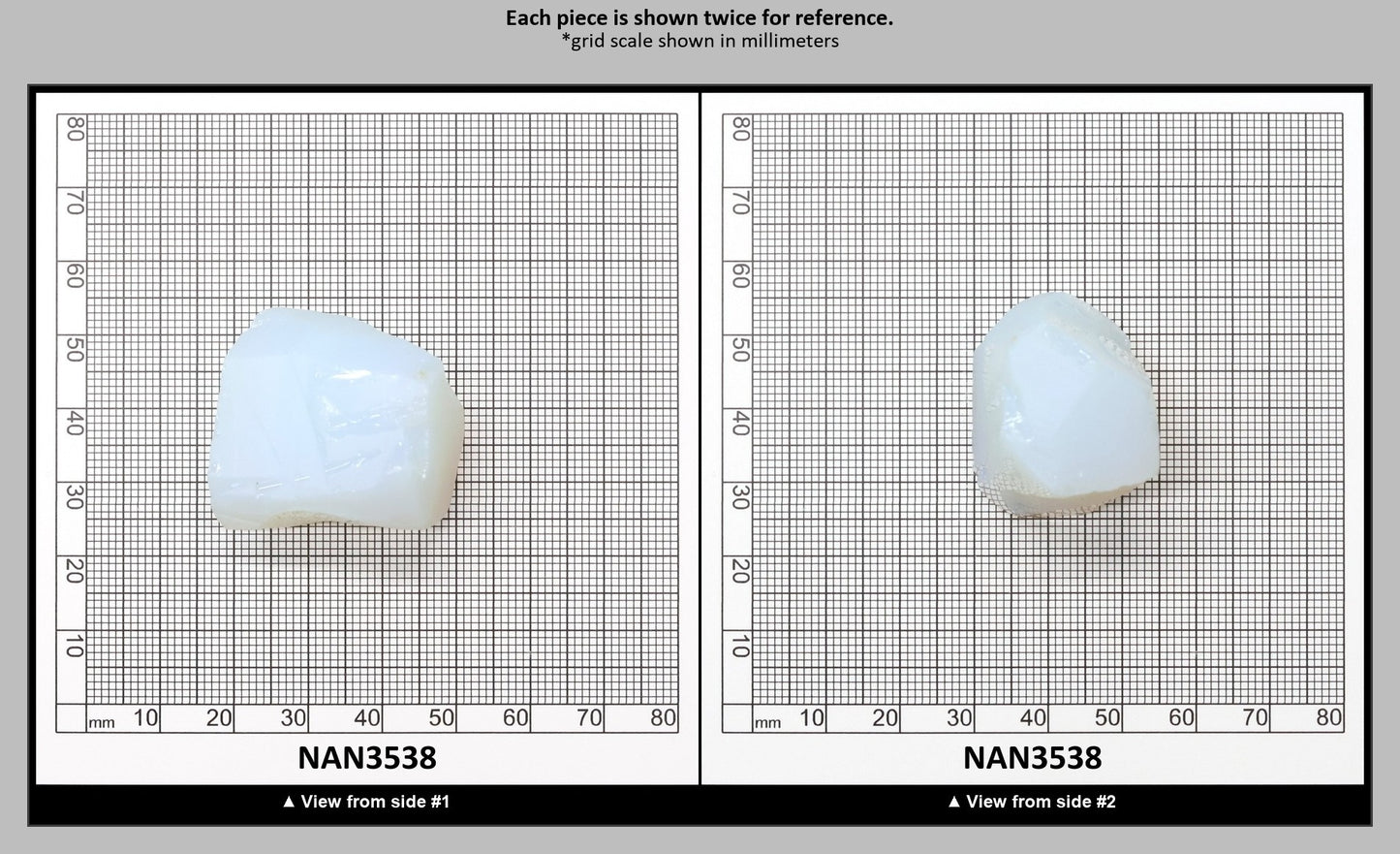 Nanosital Simulated White Opal Lab Created Faceting Rough for Gem Cutting - #001 - Various Sizes : NAN3538