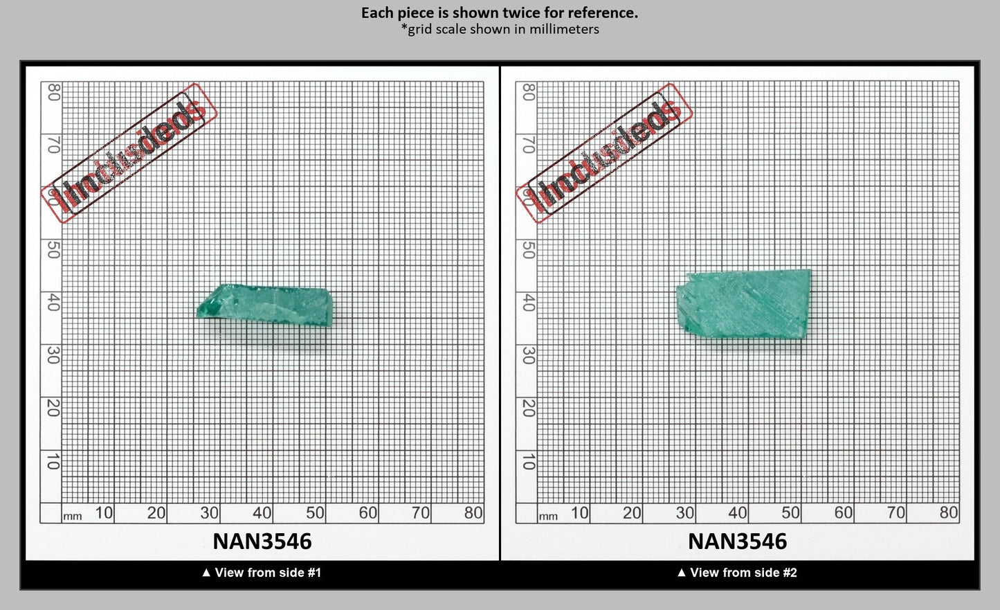 Nanosital Simulated Light Emerald (Slightly Included)  Lab Created Faceting Rough for Gem Cutting - #Z-0/4- Various Sizes : NAN3546