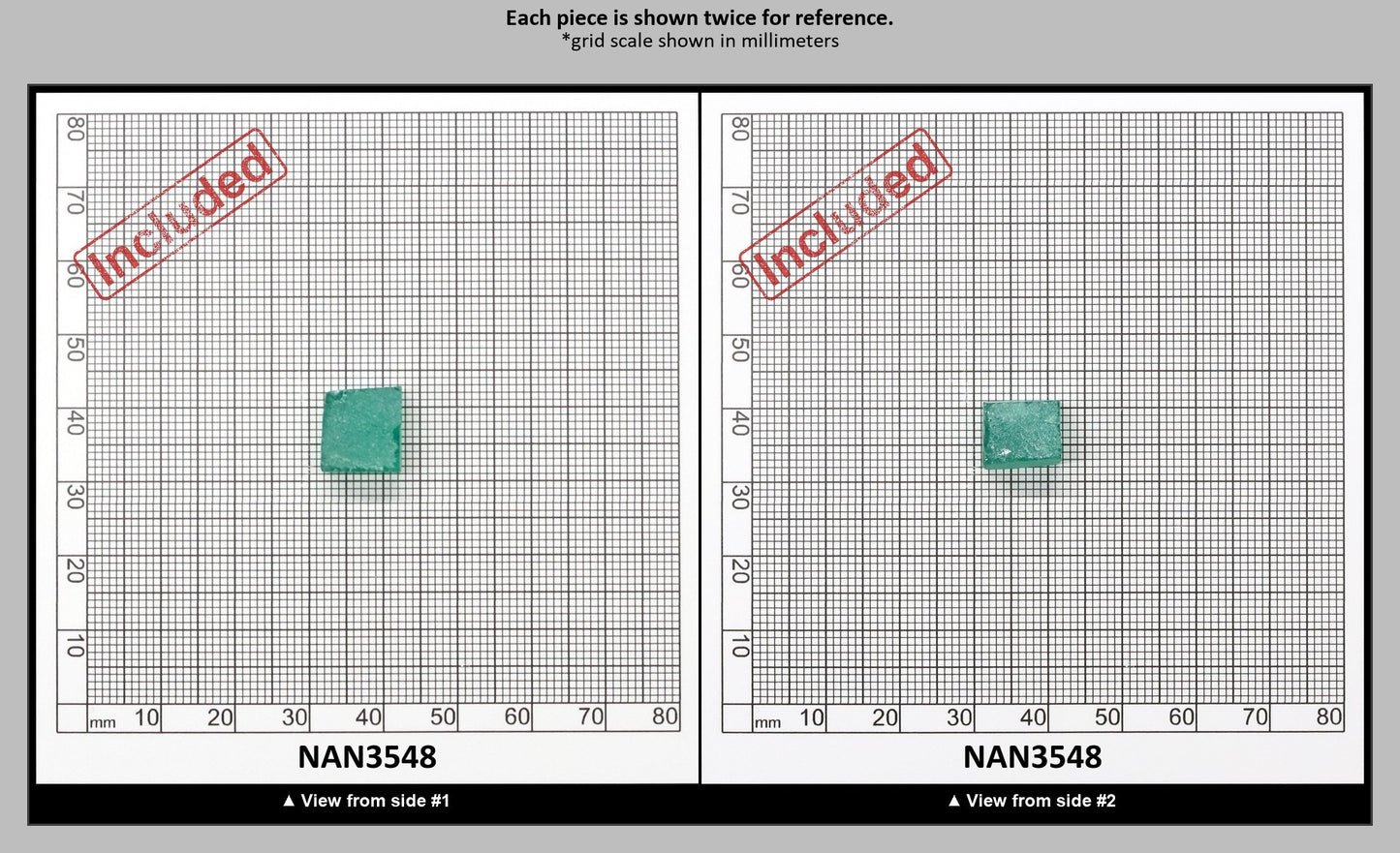 Nanosital Simulated Light Emerald (Slightly Included)  Lab Created Faceting Rough for Gem Cutting - #Z-0/4- Various Sizes : NAN3548