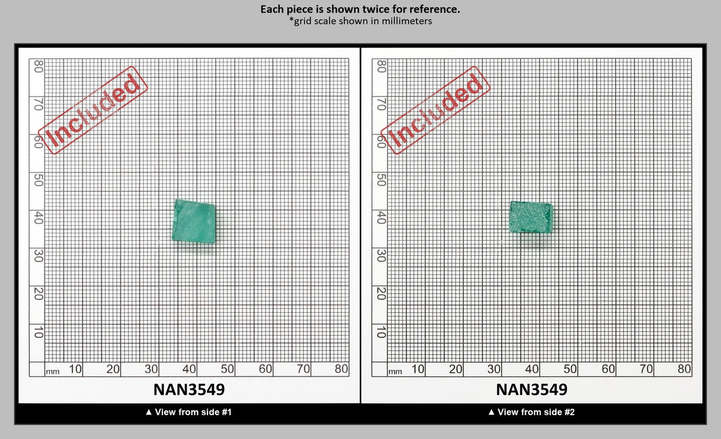 Nanosital Simulated Light Emerald (Slightly Included)  Lab Created Faceting Rough for Gem Cutting - #Z-0/4- Various Sizes : NAN3549