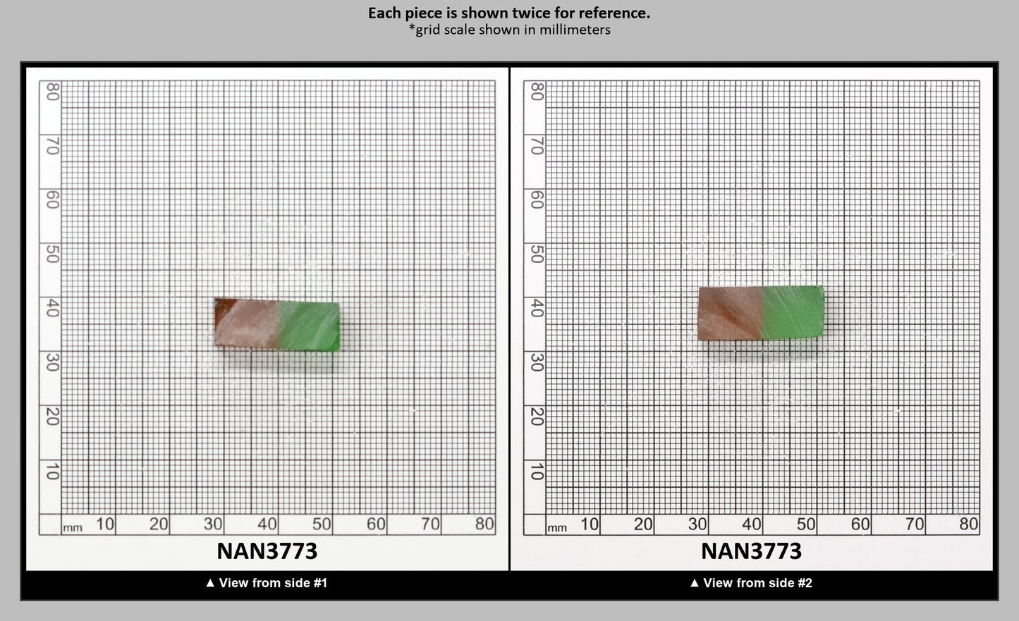 Nanosital Simulated Bi-Color Lab Created Faceting Rough for Gem Cutting - Green-Orange - Various Sizes : NAN3773