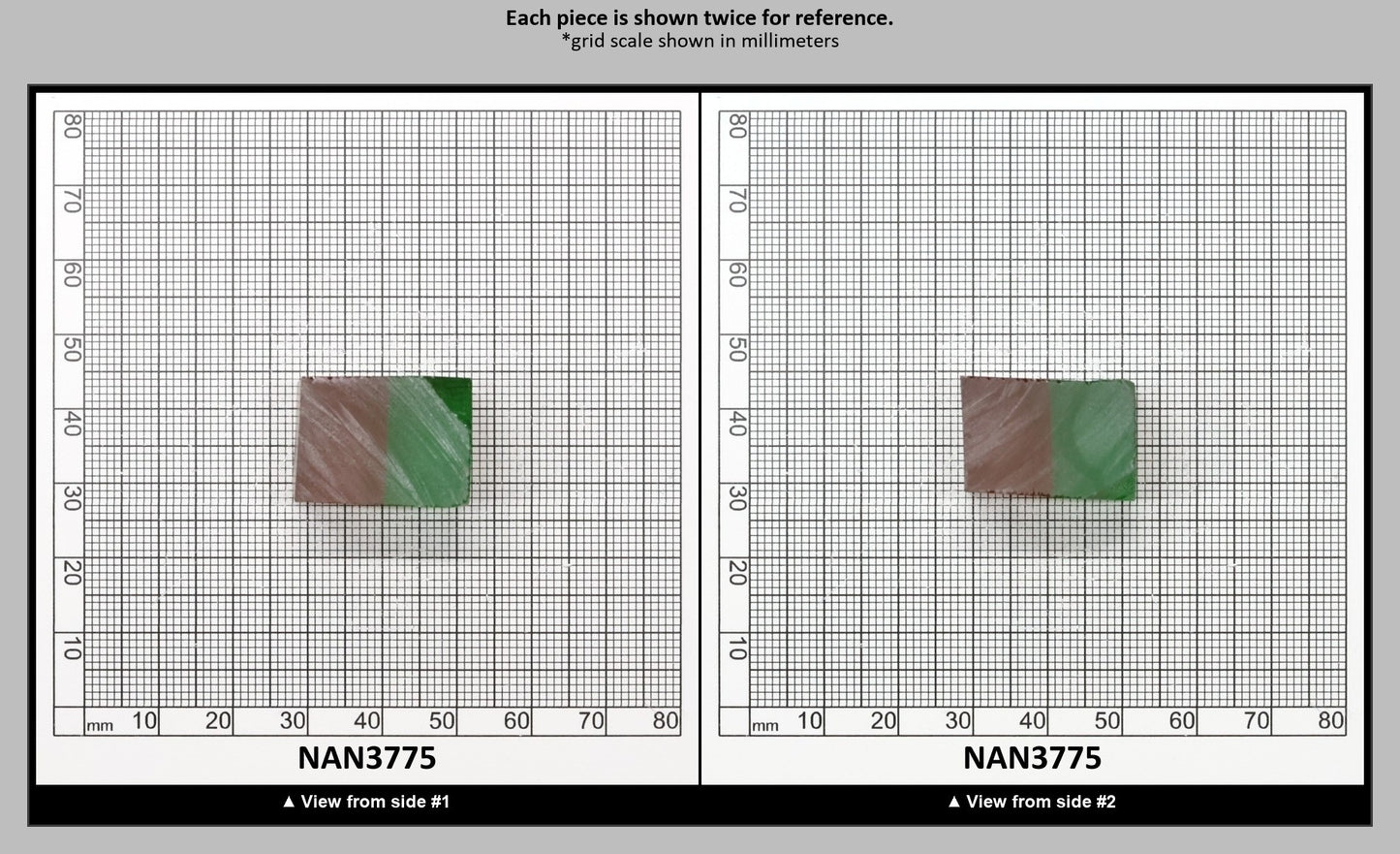 Nanosital Simulated Bi-Color Lab Created Faceting Rough for Gem Cutting - Green-Orange - Various Sizes : NAN3775