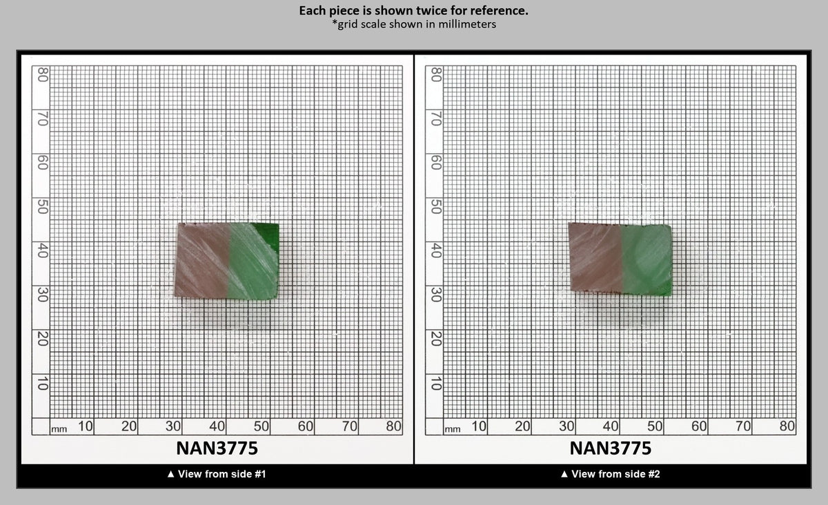 Nanosital Simulated Bi-Color Lab Created Faceting Rough for Gem Cutting - Green-Orange - Various Sizes : NAN3775