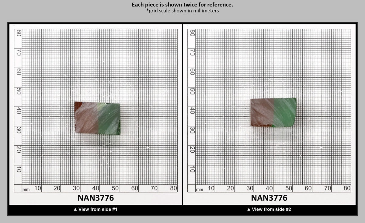 Nanosital Simulated Bi-Color Lab Created Faceting Rough for Gem Cutting - Green-Orange - Various Sizes : NAN3776