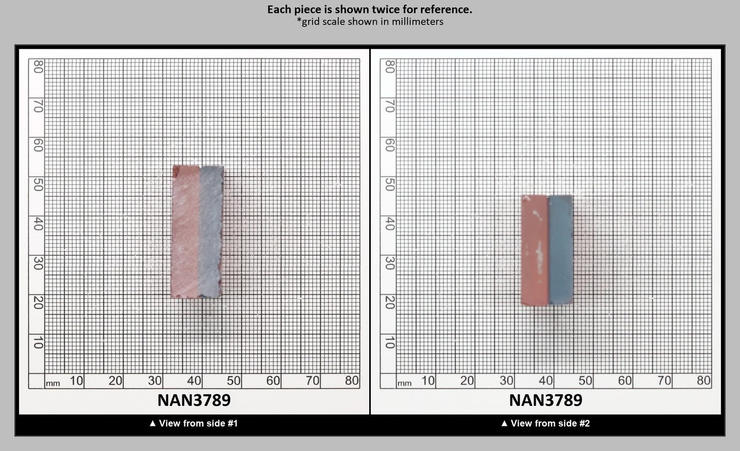 Nanosital Simulated Bi-Color Lab Created Faceting Rough for Gem Cutting - Pink-Blue - Various Sizes : NAN3789