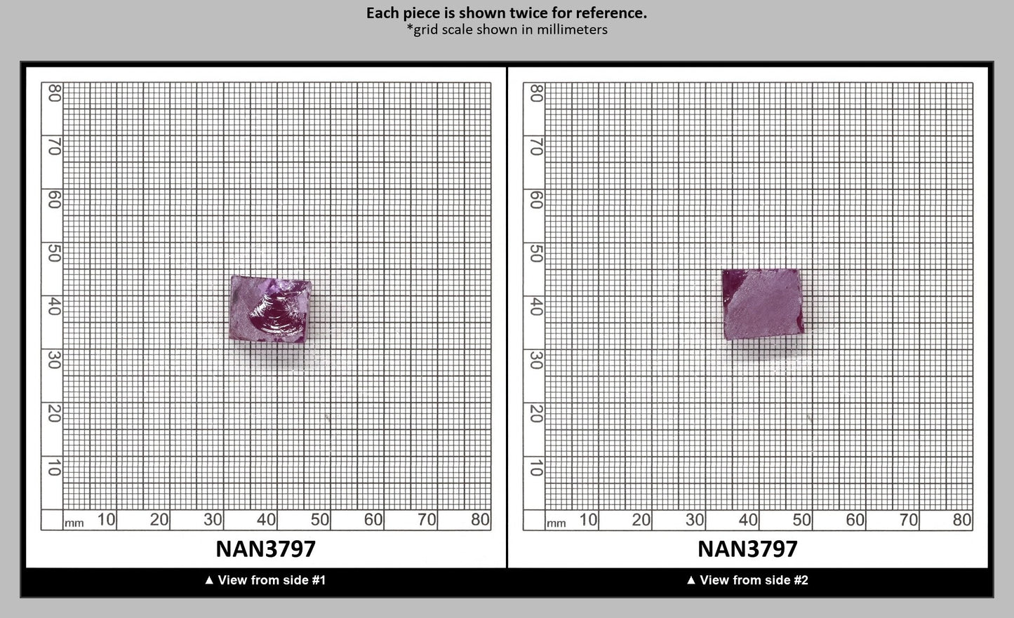 Nanosital Simulated Rhodolite (Included)  Lab Created Faceting Rough for Gem Cutting - #Z-2449 - Various Sizes : NAN3797