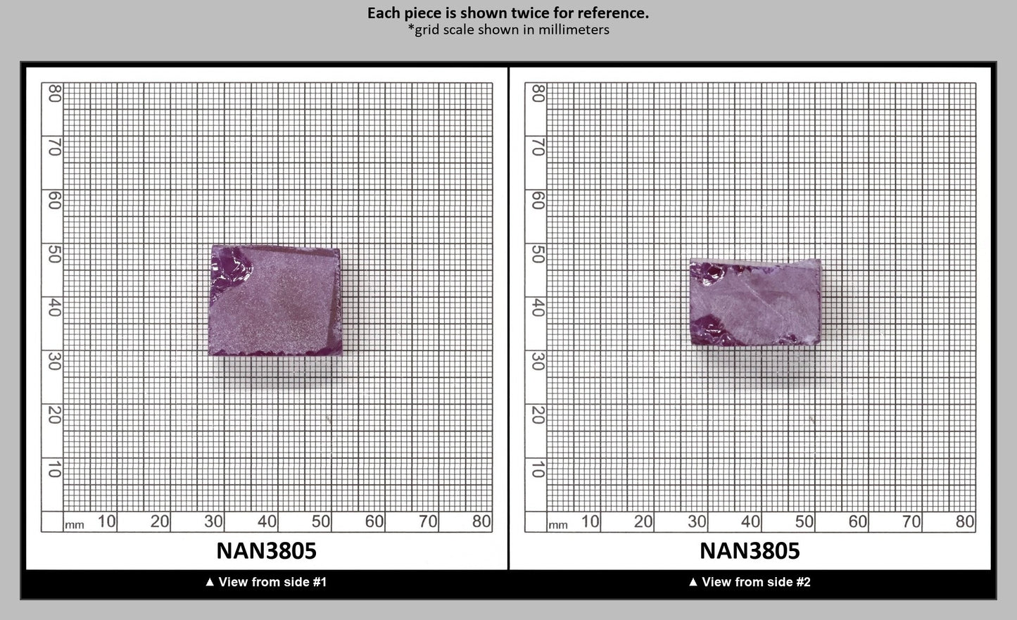 Nanosital Simulated Rhodolite (Included)  Lab Created Faceting Rough for Gem Cutting - #Z-2449 - Various Sizes : NAN3805