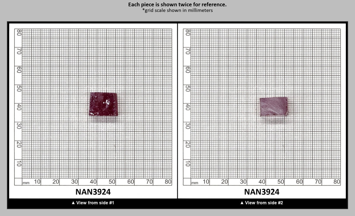 Nanosital Simulated Light Ruby (Included)  Lab Created Faceting Rough for Gem Cutting - #Z-249 - Various Sizes : NAN3924