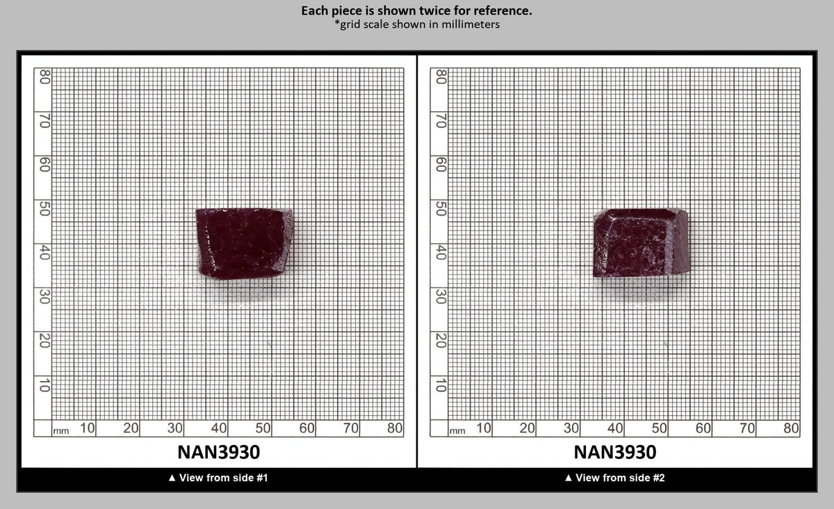 Nanosital Simulated Light Ruby (Included)  Lab Created Faceting Rough for Gem Cutting - #Z-249 - Various Sizes : NAN3930