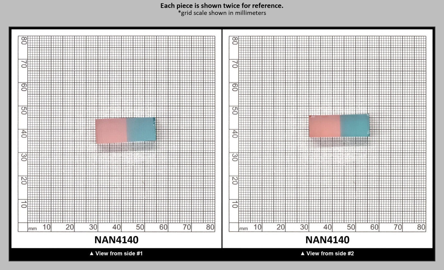 Nanosital Simulated Bi-Color Lab Created Faceting Rough for Gem Cutting - Pink-Blue - Various Sizes : NAN4140