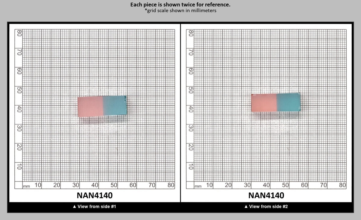 Nanosital Simulated Bi-Color Lab Created Faceting Rough for Gem Cutting - Pink-Blue - Various Sizes : NAN4140