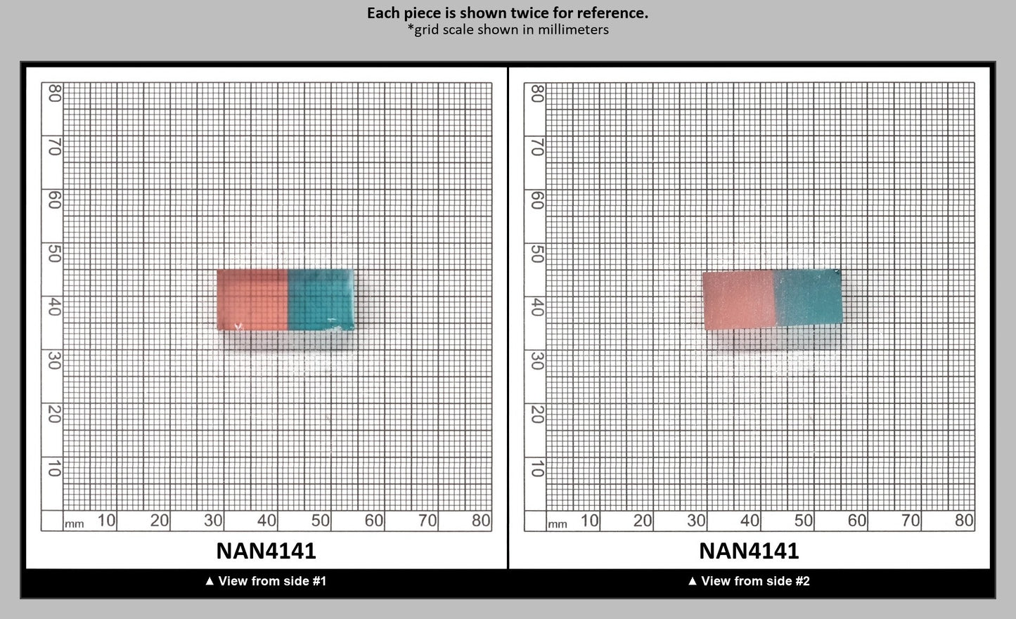 Nanosital Simulated Bi-Color Lab Created Faceting Rough for Gem Cutting - Pink-Blue - Various Sizes : NAN4141