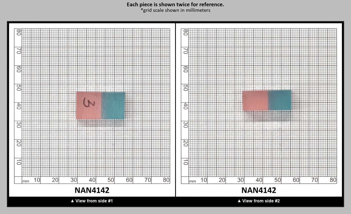 Nanosital Simulated Bi-Color Lab Created Faceting Rough for Gem Cutting - Pink-Blue - Various Sizes : NAN4142