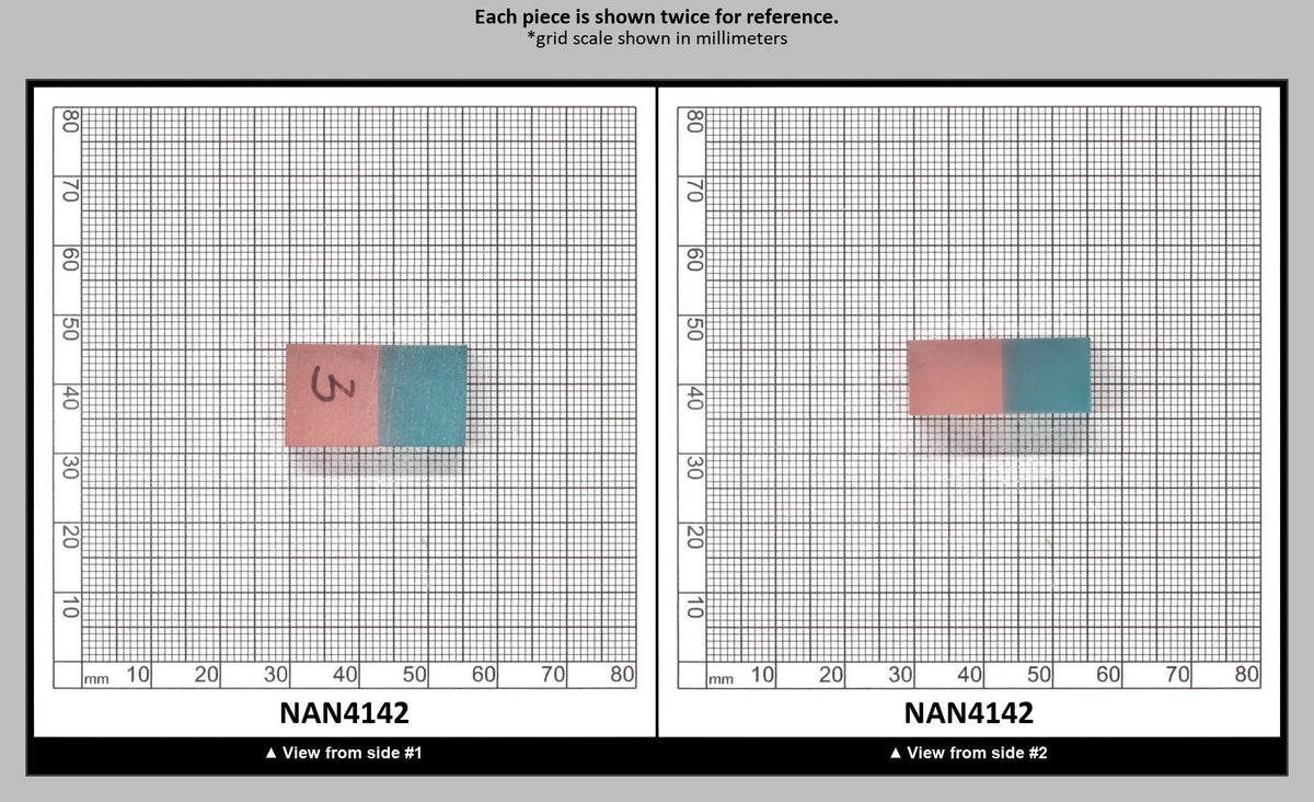 Nanosital Simulated Bi-Color Lab Created Faceting Rough for Gem Cutting - Pink-Blue - Various Sizes : NAN4142