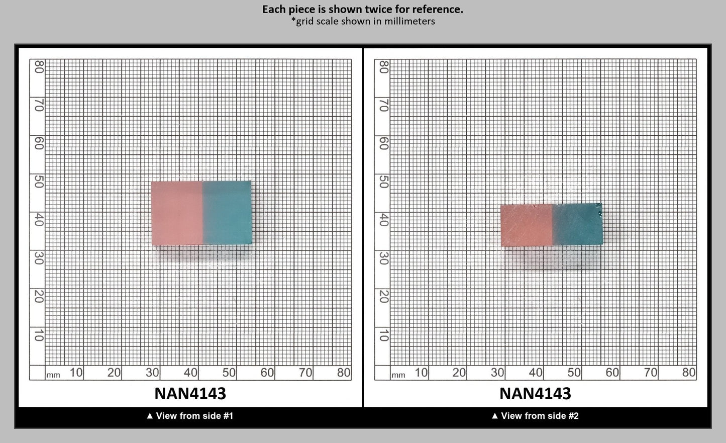 Nanosital Simulated Bi-Color Lab Created Faceting Rough for Gem Cutting - Pink-Blue - Various Sizes : NAN4143