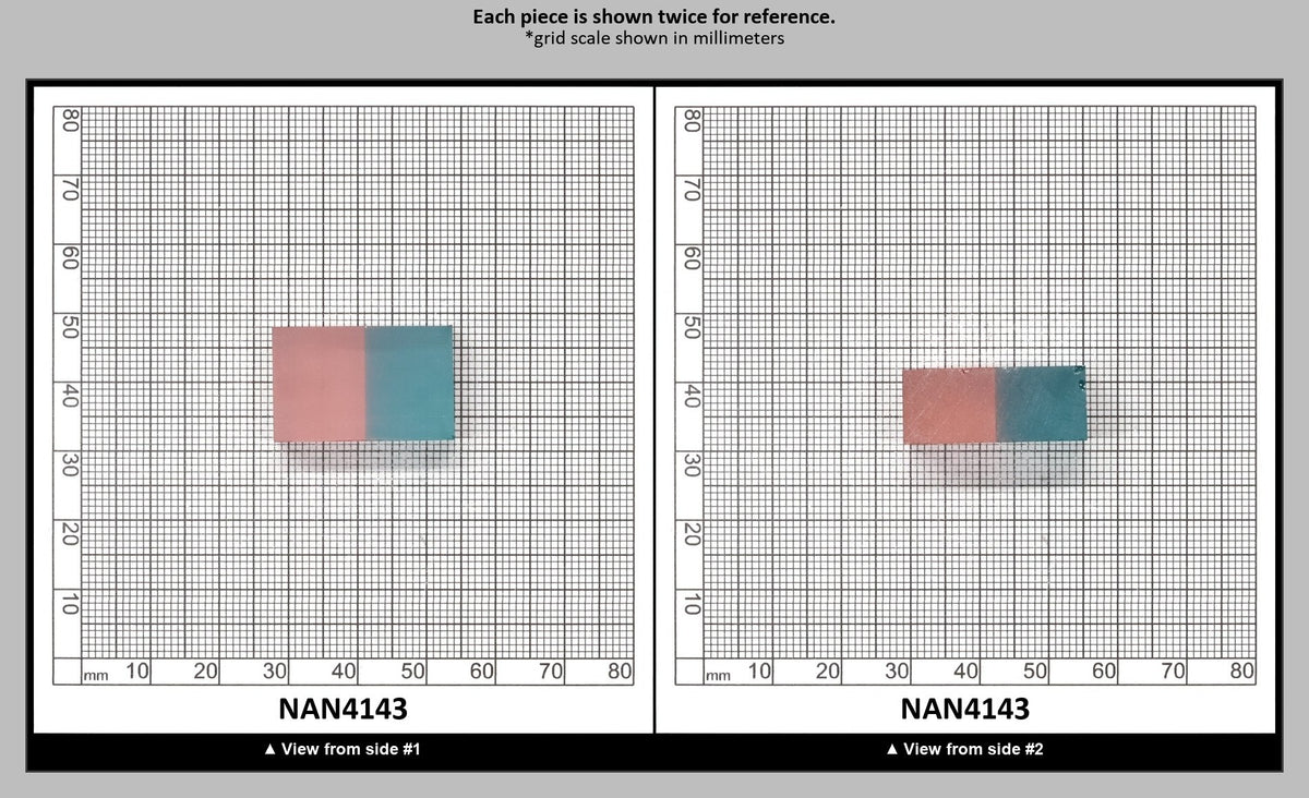 Nanosital Simulated Bi-Color Lab Created Faceting Rough for Gem Cutting - Pink-Blue - Various Sizes : NAN4143