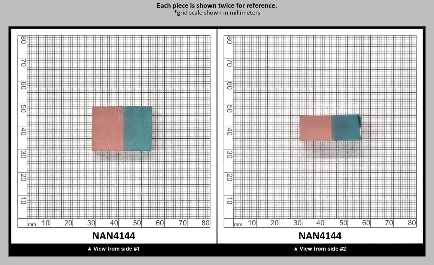 Nanosital Simulated Bi-Color Lab Created Faceting Rough for Gem Cutting - Pink-Blue - Various Sizes : NAN4144