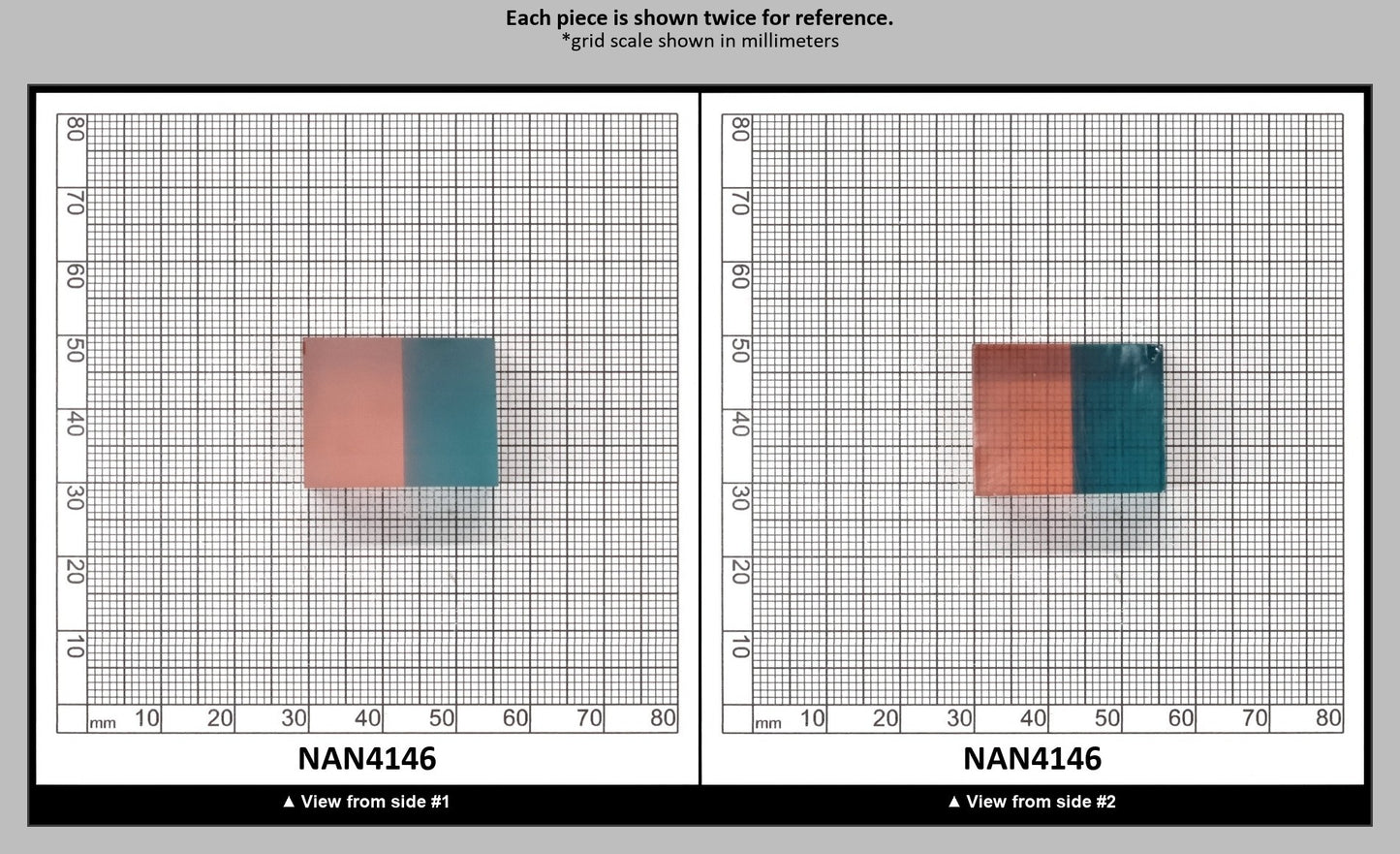 Nanosital Simulated Bi-Color Lab Created Faceting Rough for Gem Cutting - Pink-Blue - Various Sizes : NAN4146