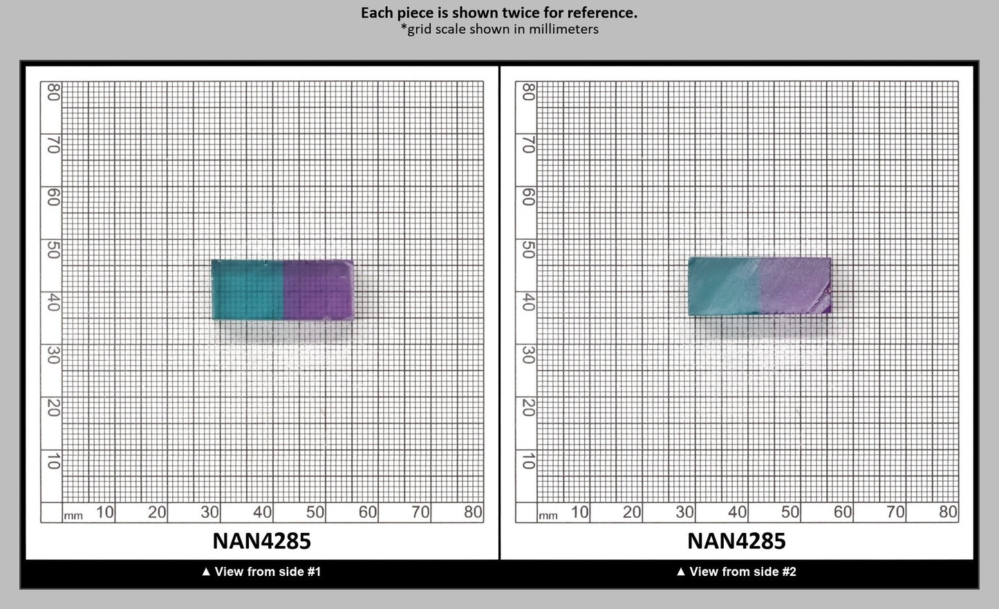 Nanosital Simulated Bi-Color Lab Created Faceting Rough for Gem Cutting - Purple-Blue - Various Sizes : NAN4285