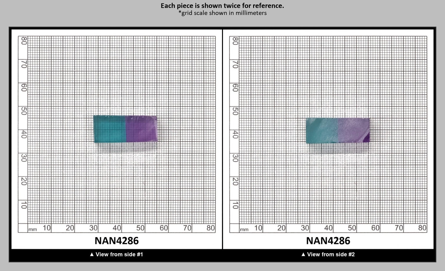 Nanosital Simulated Bi-Color Lab Created Faceting Rough for Gem Cutting - Purple-Blue - Various Sizes : NAN4286