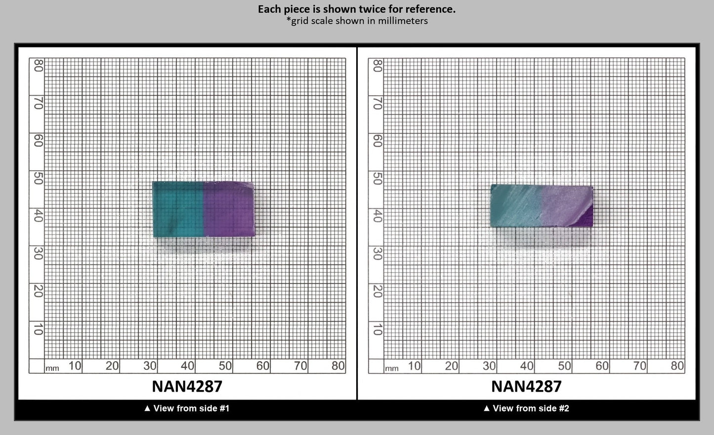 Nanosital Simulated Bi-Color Lab Created Faceting Rough for Gem Cutting - Purple-Blue - Various Sizes : NAN4287