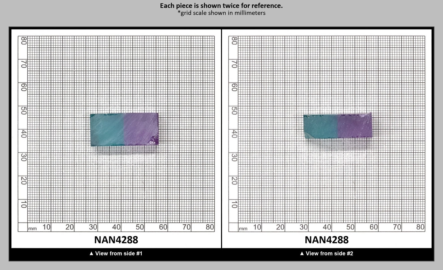 Nanosital Simulated Bi-Color Lab Created Faceting Rough for Gem Cutting - Purple-Blue - Various Sizes : NAN4288