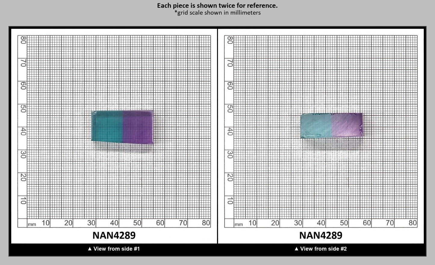 Nanosital Simulated Bi-Color Lab Created Faceting Rough for Gem Cutting - Purple-Blue - Various Sizes : NAN4289