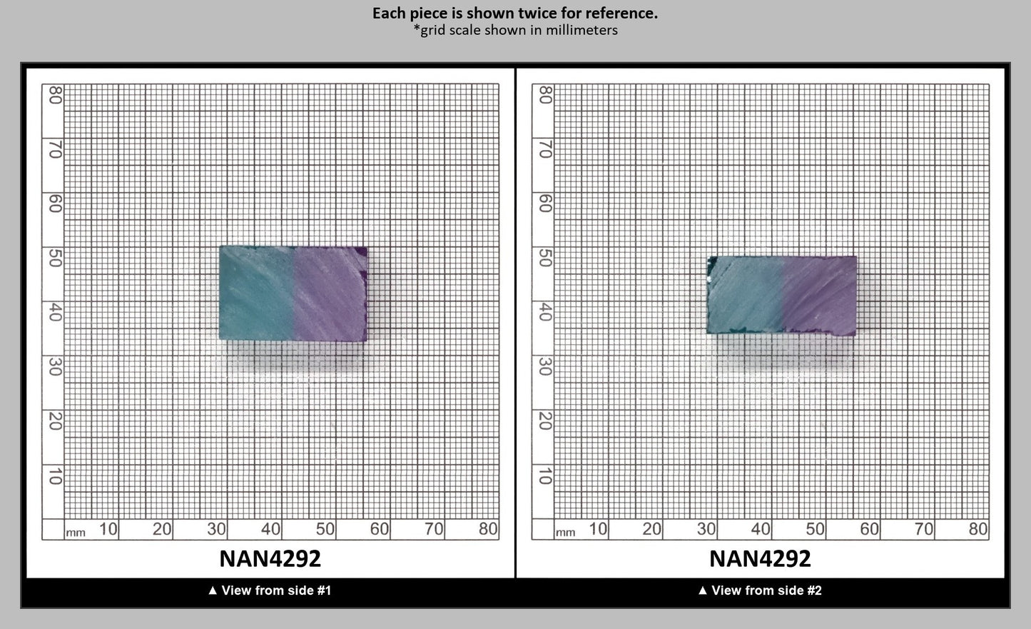 Nanosital Simulated Bi-Color Lab Created Faceting Rough for Gem Cutting - Purple-Blue - Various Sizes : NAN4292