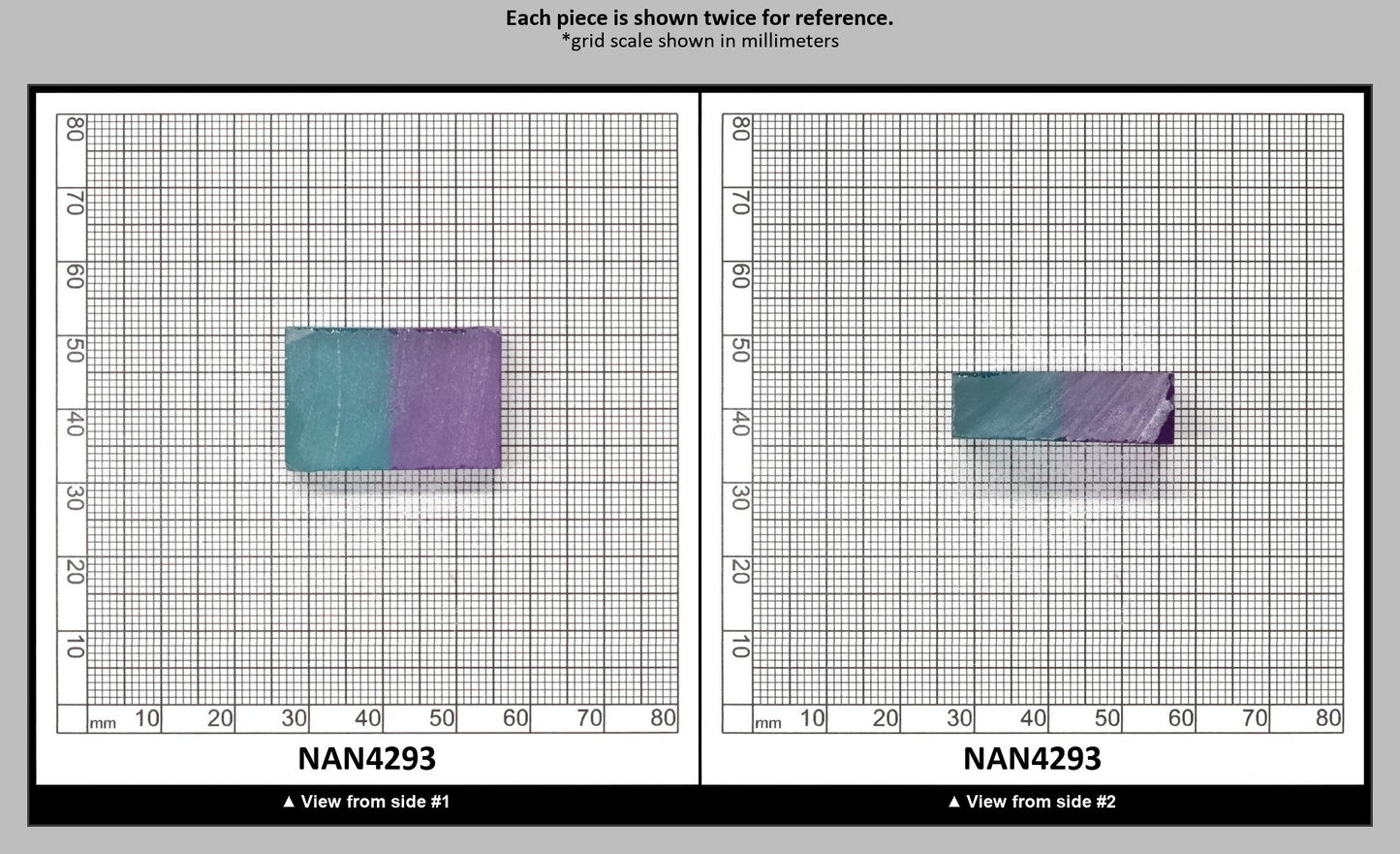 Nanosital Simulated Bi-Color Lab Created Faceting Rough for Gem Cutting - Purple-Blue - Various Sizes : NAN4293
