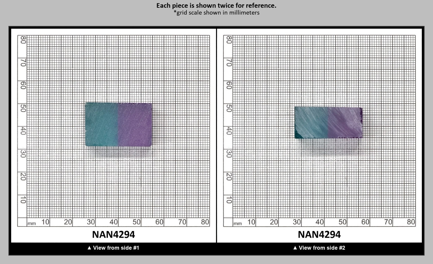 Nanosital Simulated Bi-Color Lab Created Faceting Rough for Gem Cutting - Purple-Blue - Various Sizes : NAN4294