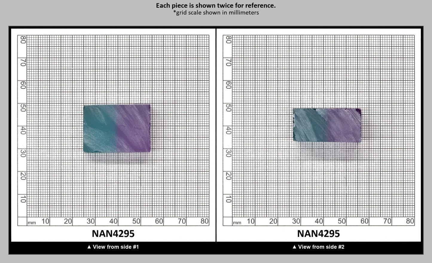 Nanosital Simulated Bi-Color Lab Created Faceting Rough for Gem Cutting - Purple-Blue - Various Sizes : NAN4295