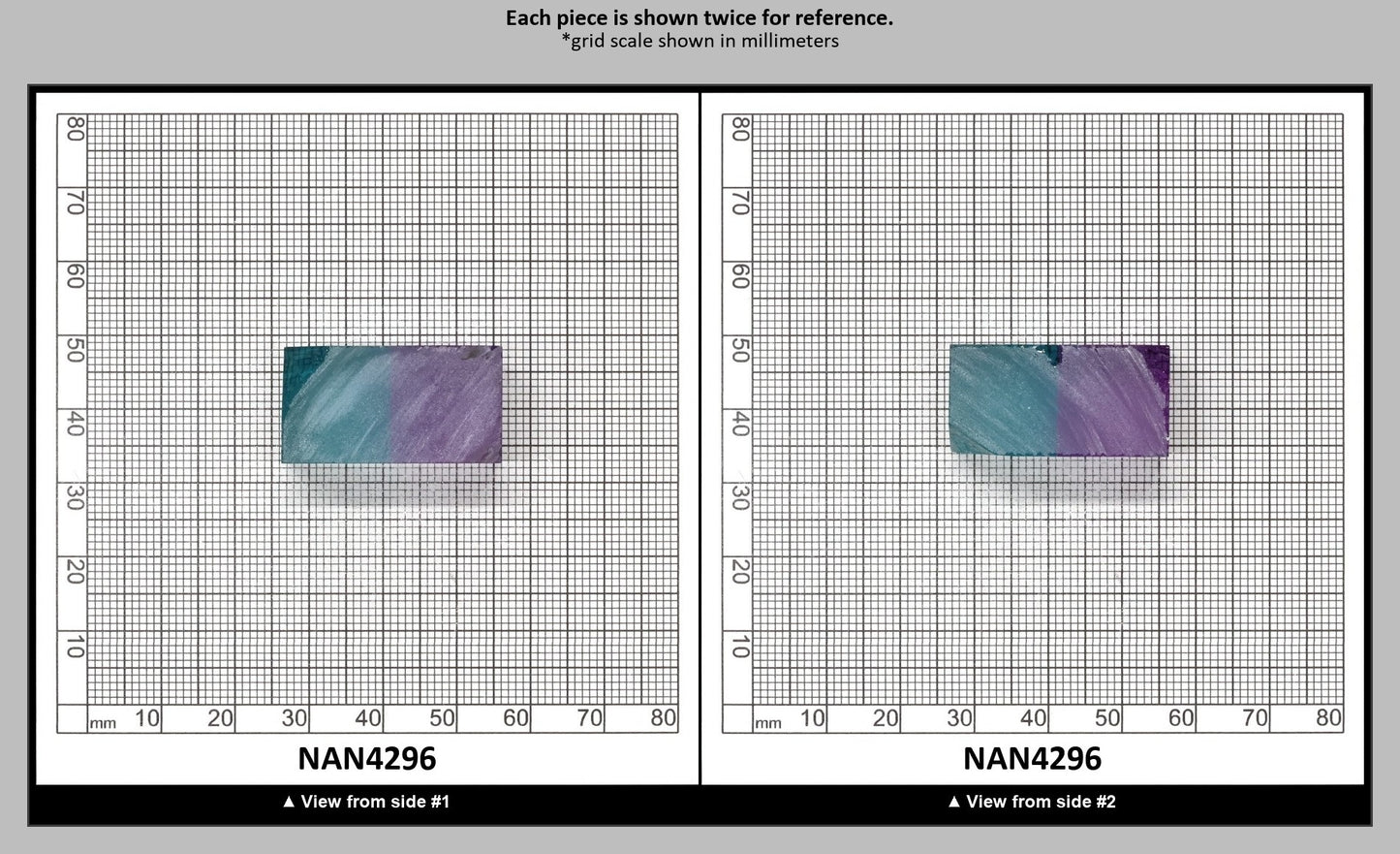 Nanosital Simulated Bi-Color Lab Created Faceting Rough for Gem Cutting - Purple-Blue - Various Sizes : NAN4296