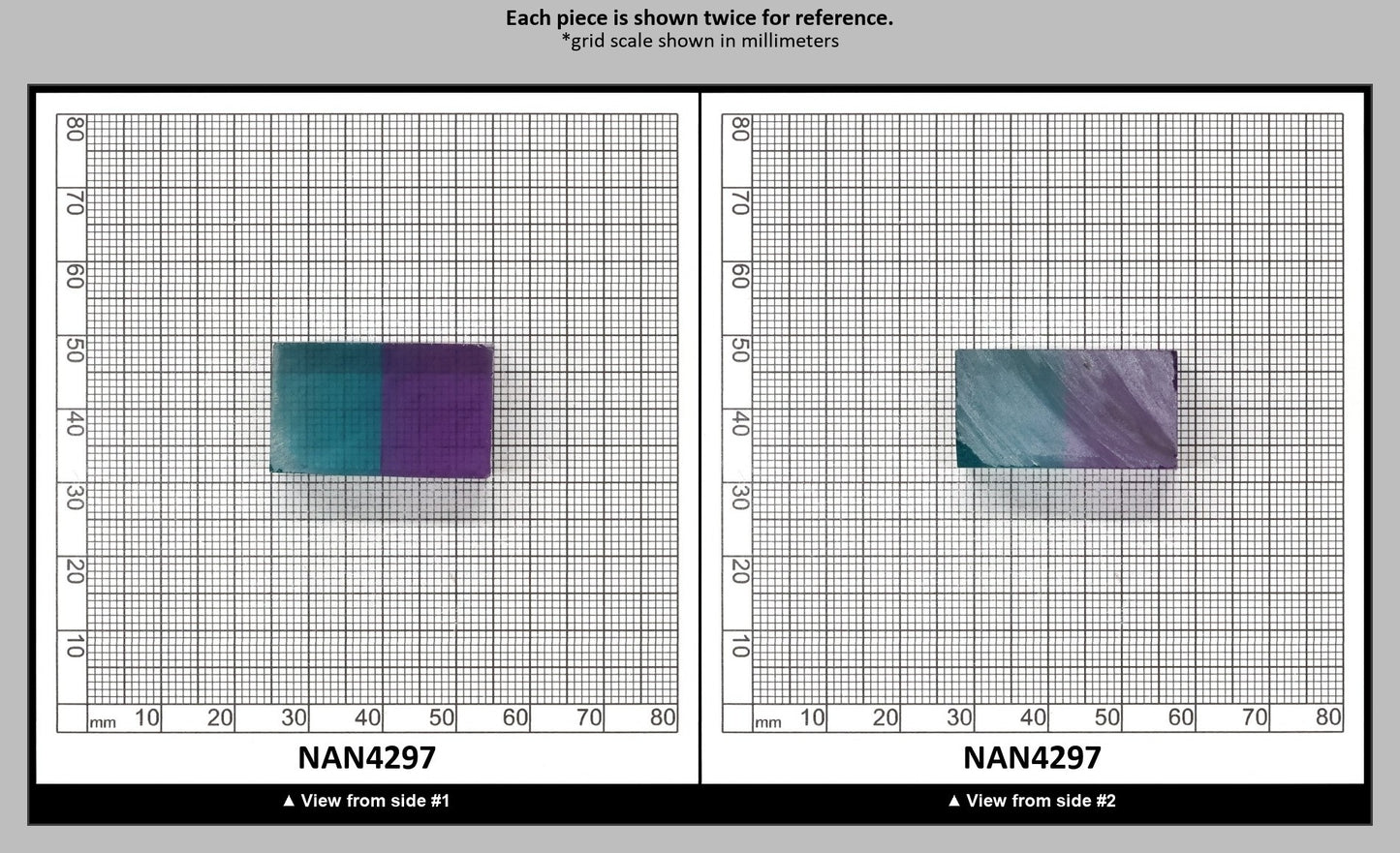 Nanosital Simulated Bi-Color Lab Created Faceting Rough for Gem Cutting - Purple-Blue - Various Sizes : NAN4297